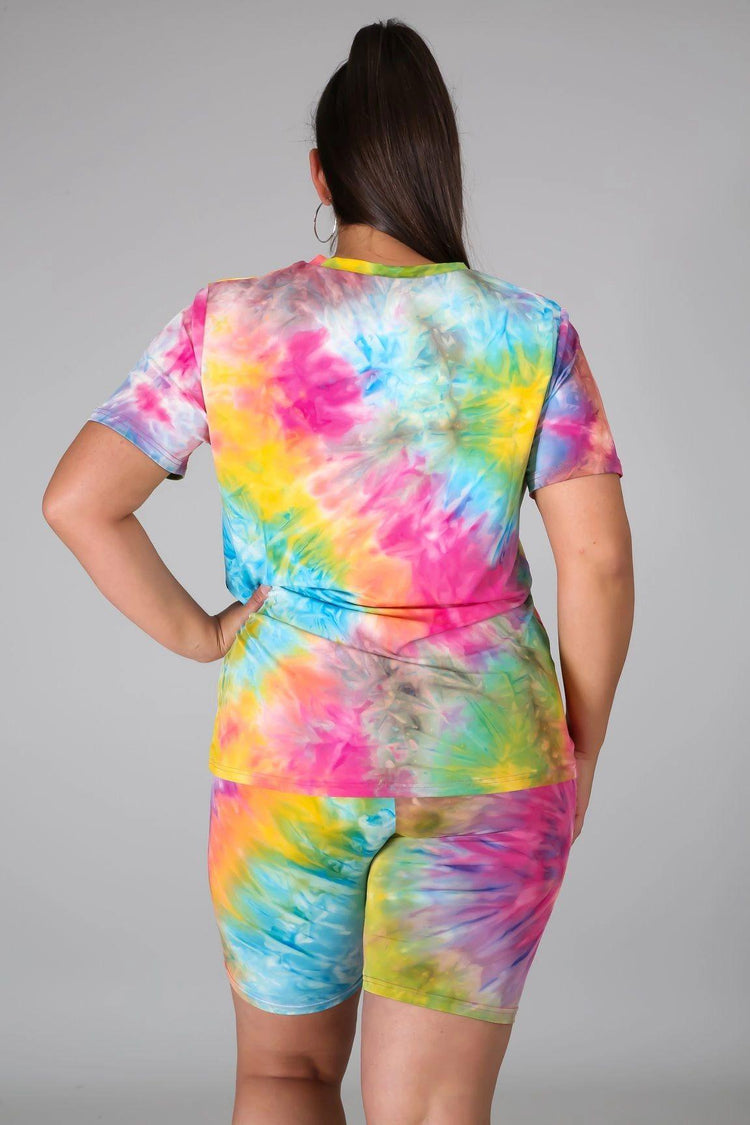 Tie Dye Me Down Biker Set - Superwoman