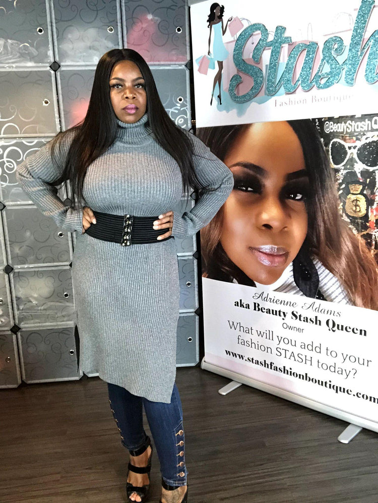 Side Splitting Sweater-Gray