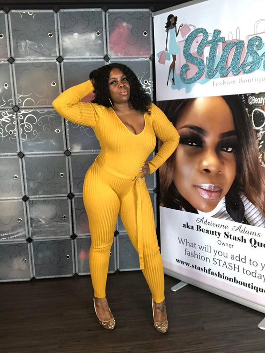 Bodied That Jumpsuit-Mustard