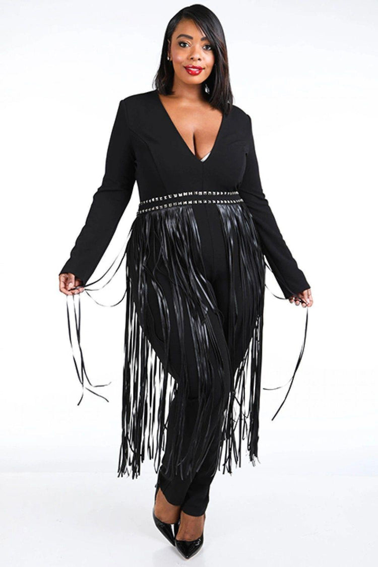 Strings Attached Jumpsuit-Black