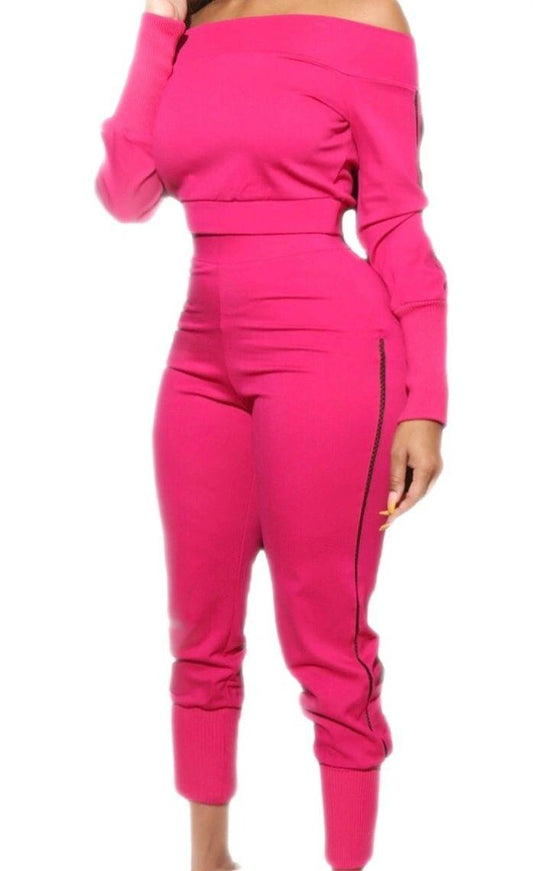 2Cute 2Sweat JogSuit - Fuchsia