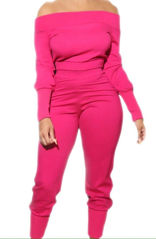 2Cute 2Sweat JogSuit - Fuchsia