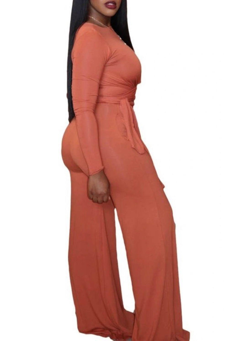 Tie Me Up Pant Set-Orange