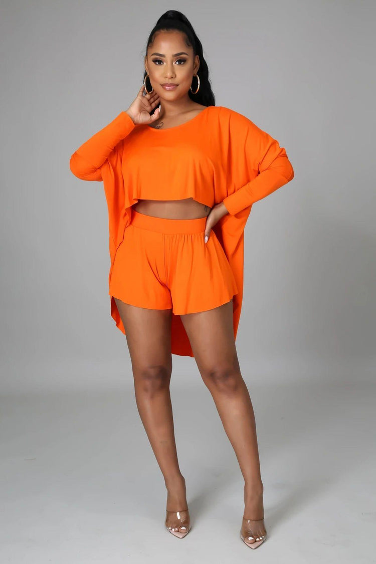 Peek At Me Boo Short Set (Orange)