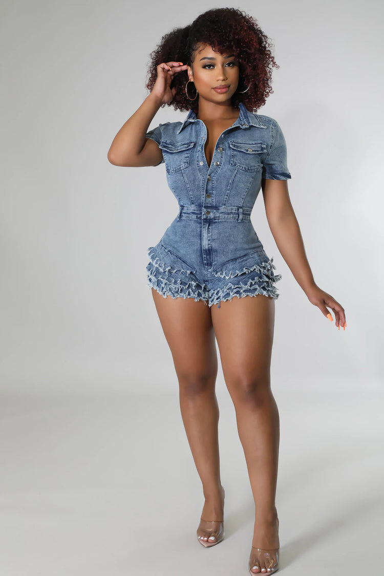 Betta Boop Denim Romper