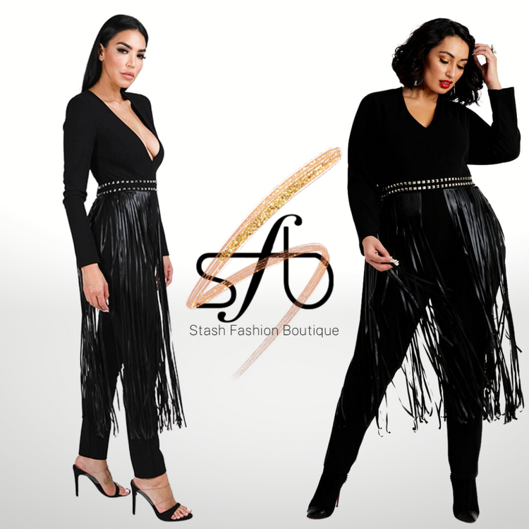 Strings Attached Jumpsuit-Black